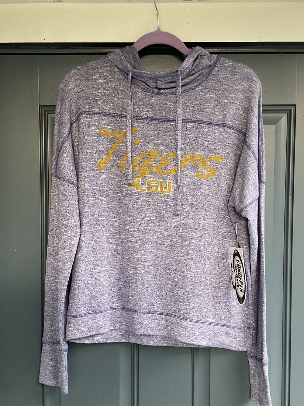 LSU Tigers Lavender Hooded Sweatshirt NWT, Size L